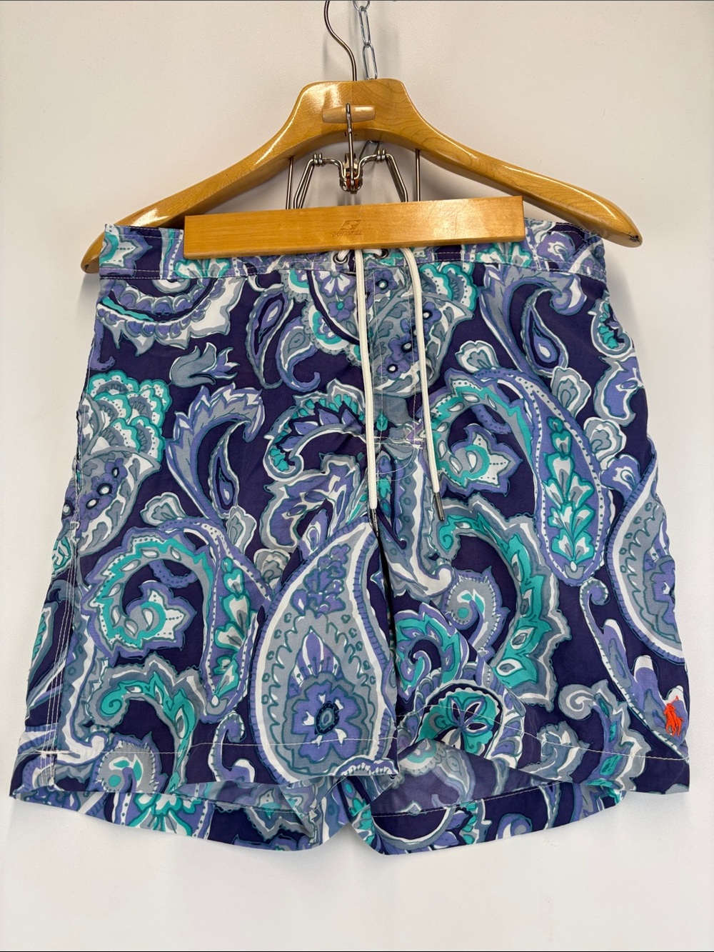 POLO RALPH LAUREN Classic Paisley Pattern Swim Trunks Mens Size Medium